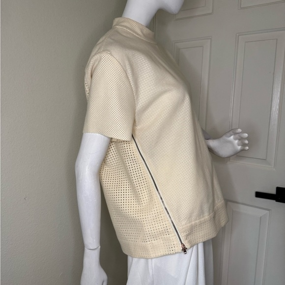 Zara Cream Short Sleeve Mesh Top Size Large. - Picture 3 of 10